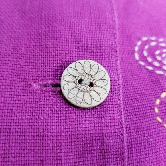 Coldwater Creek hippie boho embroidered jacket blazer top petite LARGE - Picture 4 of 9